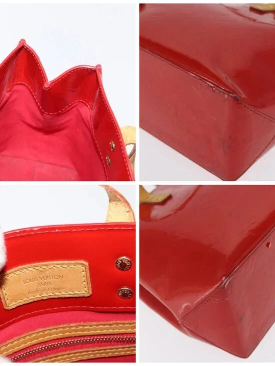 LOUIS VUITTON Monogram Vernis Reade PM Hand Bag Red Rouge - Picture 13 of 16